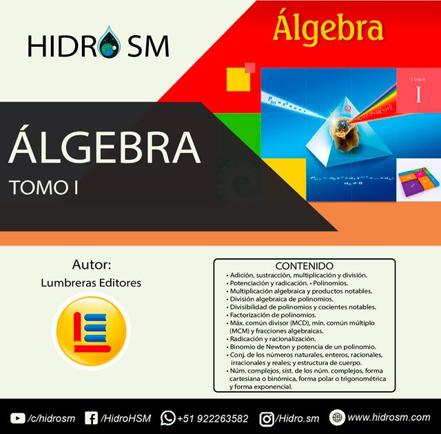 Algebra Tomo I - Lumbreras Libro de álgebra Tomo 1 de editorial Lumbreras